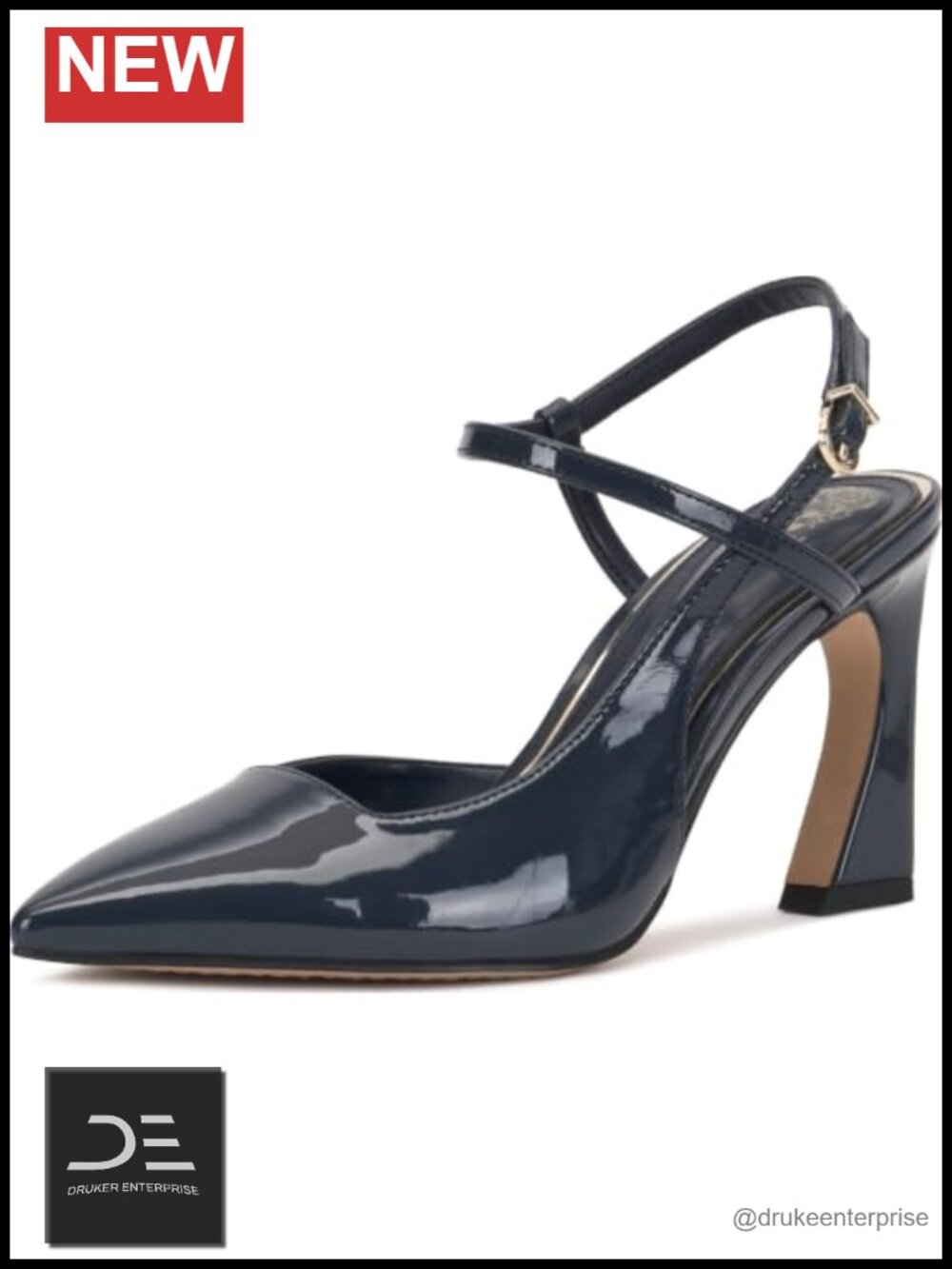 Vince Camuto Bevarin Strappy Block Heel Pumps Faux Leather